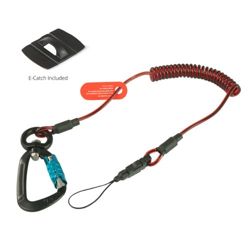 Gripps Coil E-Tether With Dual-Locking Carabiner & E-Catch [Qty: 10 Pack]